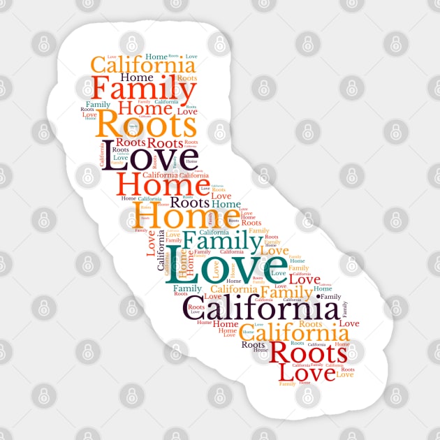 California Love Home Family map Sticker by maro_00